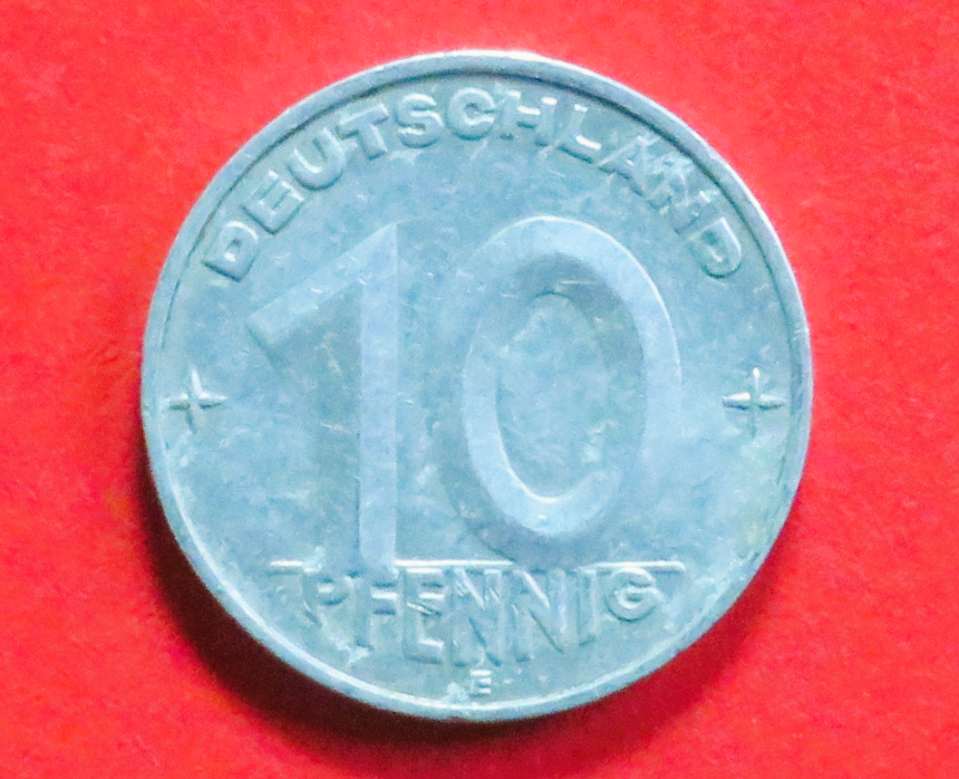 DDR: 10 Pfennig, 1953 (E), gebraucht (used / ss), # 7