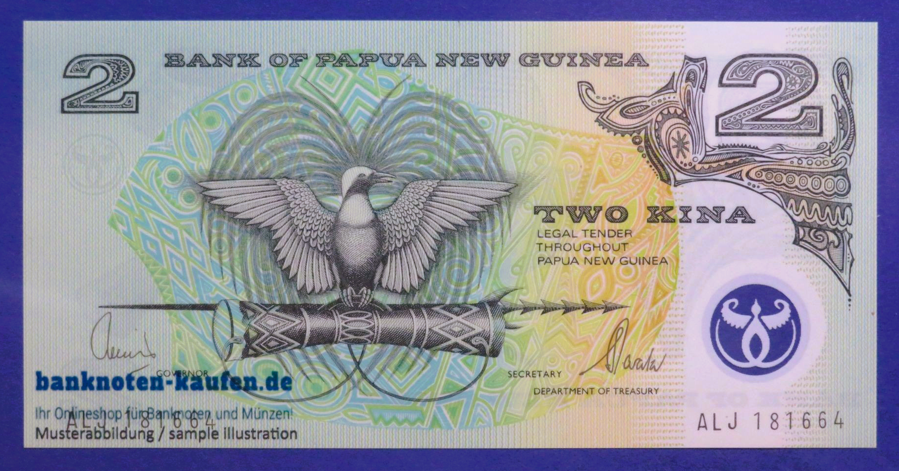 Papua New Guinea, 2 Kina, 1996ND, uncirculated (UNC), Polymer, P-16d