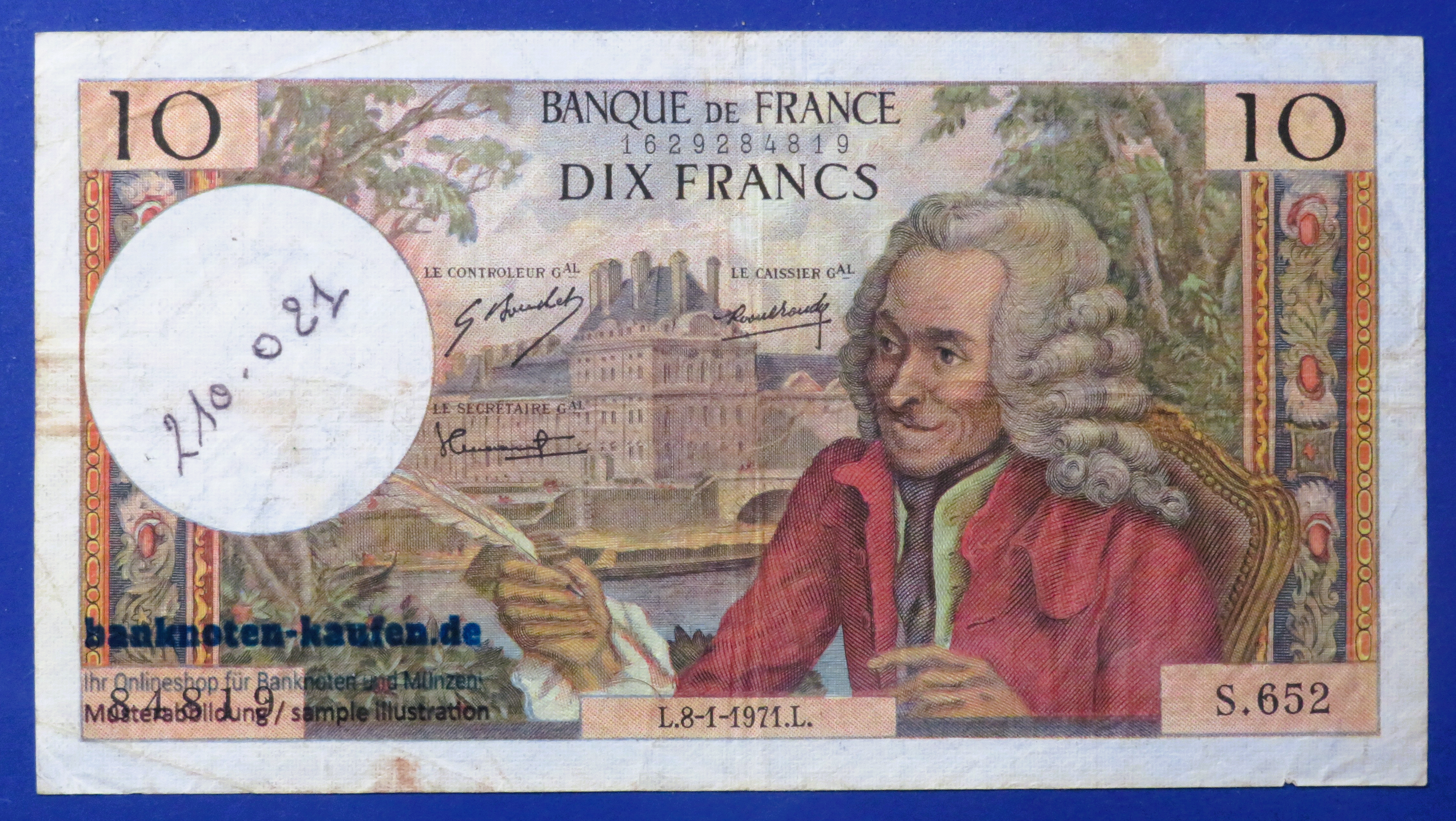 France, 10 Francs, 1971, circulated (USED / F+), P-147