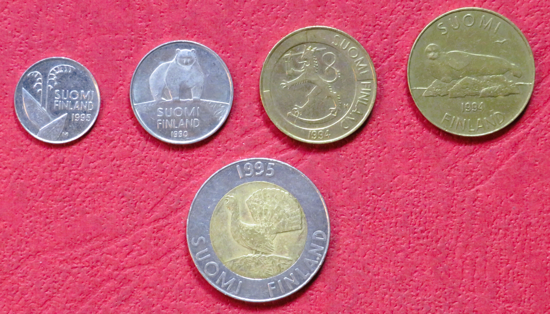 Finnland - Set 4: 0,1-10 Markka, 1990-2001, gebraucht (USED / ss)