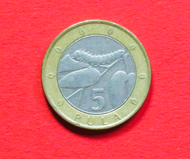 Botswana:  5 Pula, 2000-2007, gebraucht (used / ss+)