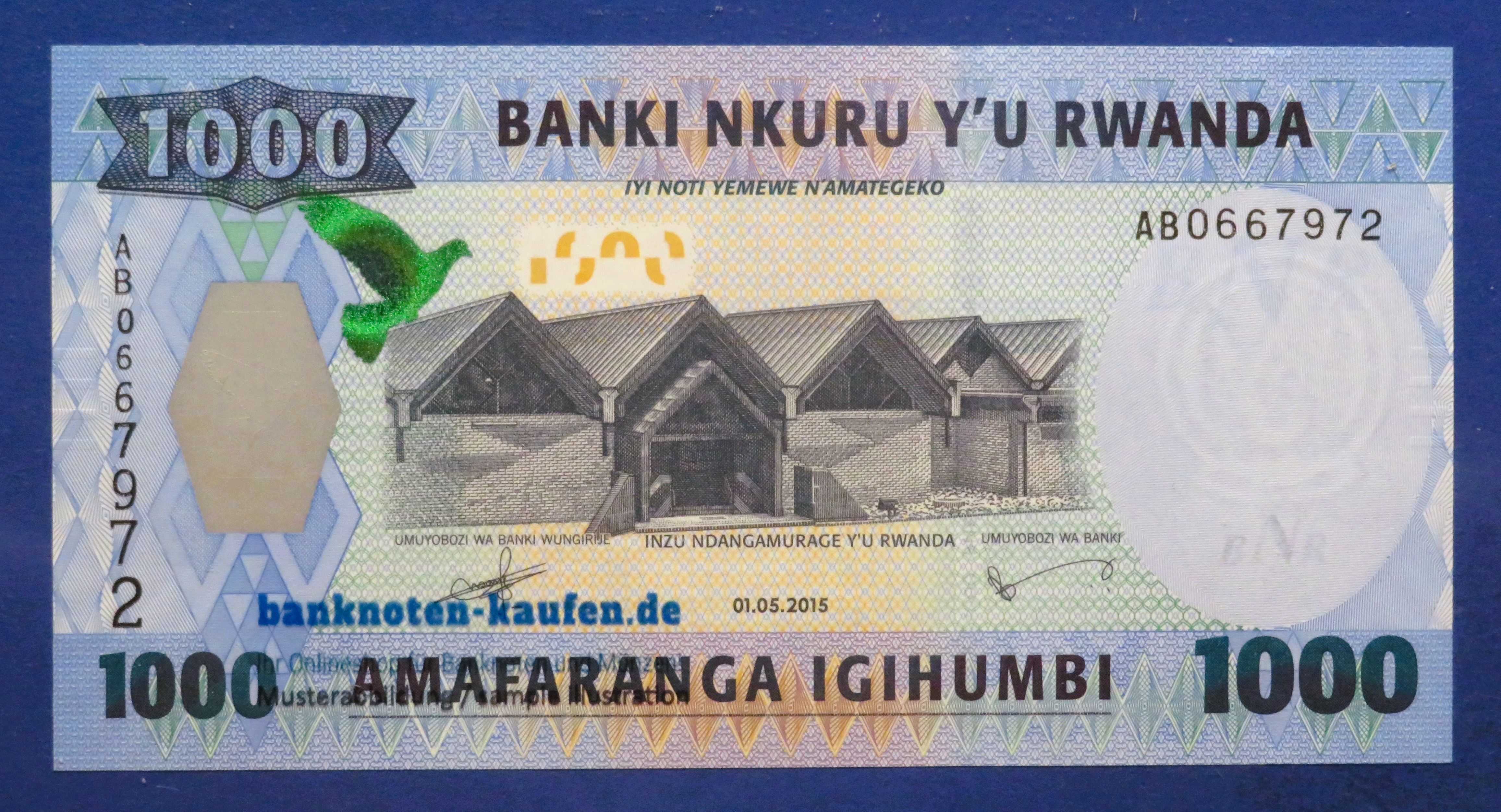 Ruanda, 1.000 Francs, 2015, kassenfrisch (UNC), P-39
