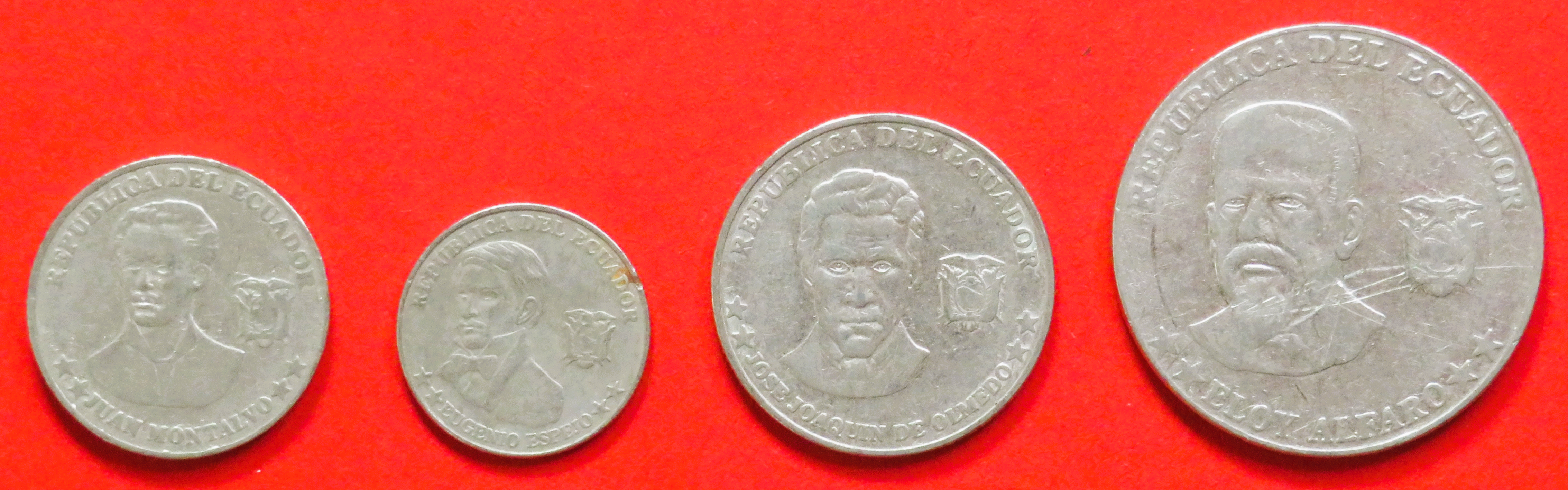 Ecuador - Set 4: 5/10/25/50 Centavos, 2000+, gebraucht (used / s-ss), # 101-104