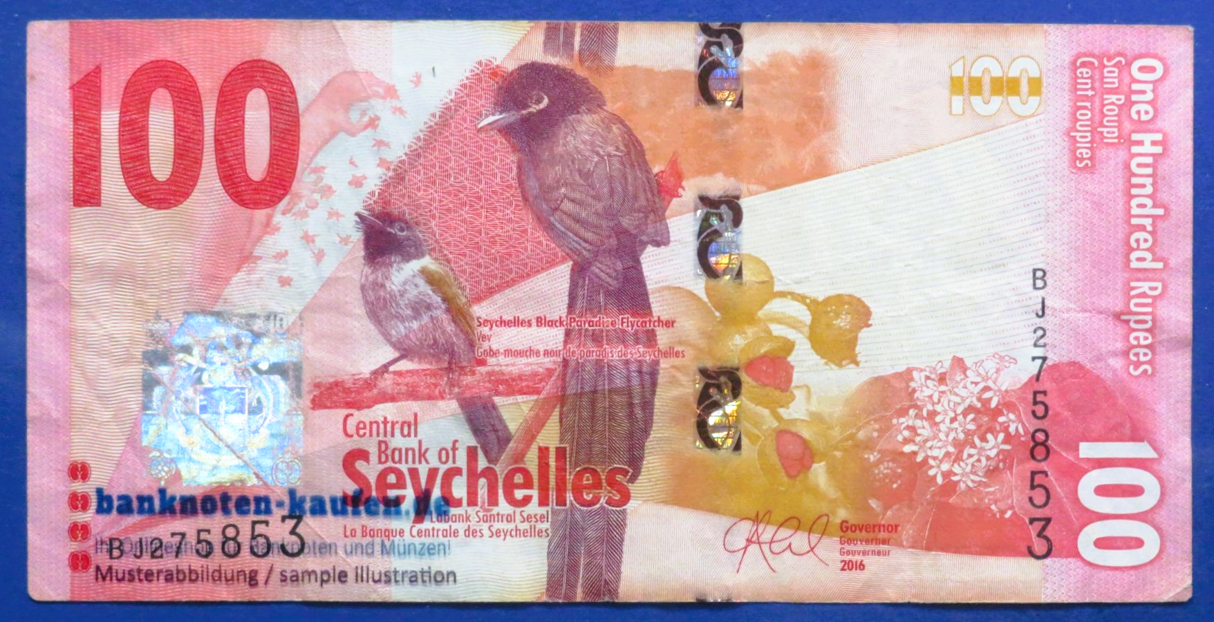 Seychellen, 100 Rupien, 2016, gebraucht (USED / F), P-50