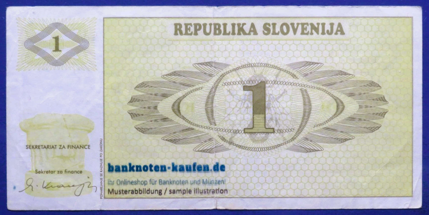 Slowenien, 1 Tolar, 1990ND, gebraucht (USED / F), P-1a