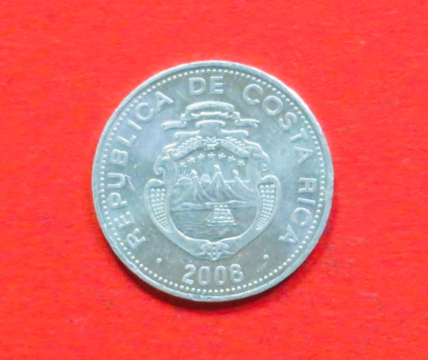 Costa Rica: 5 Colones, 2005+, gebraucht (used / ss+), # 88b