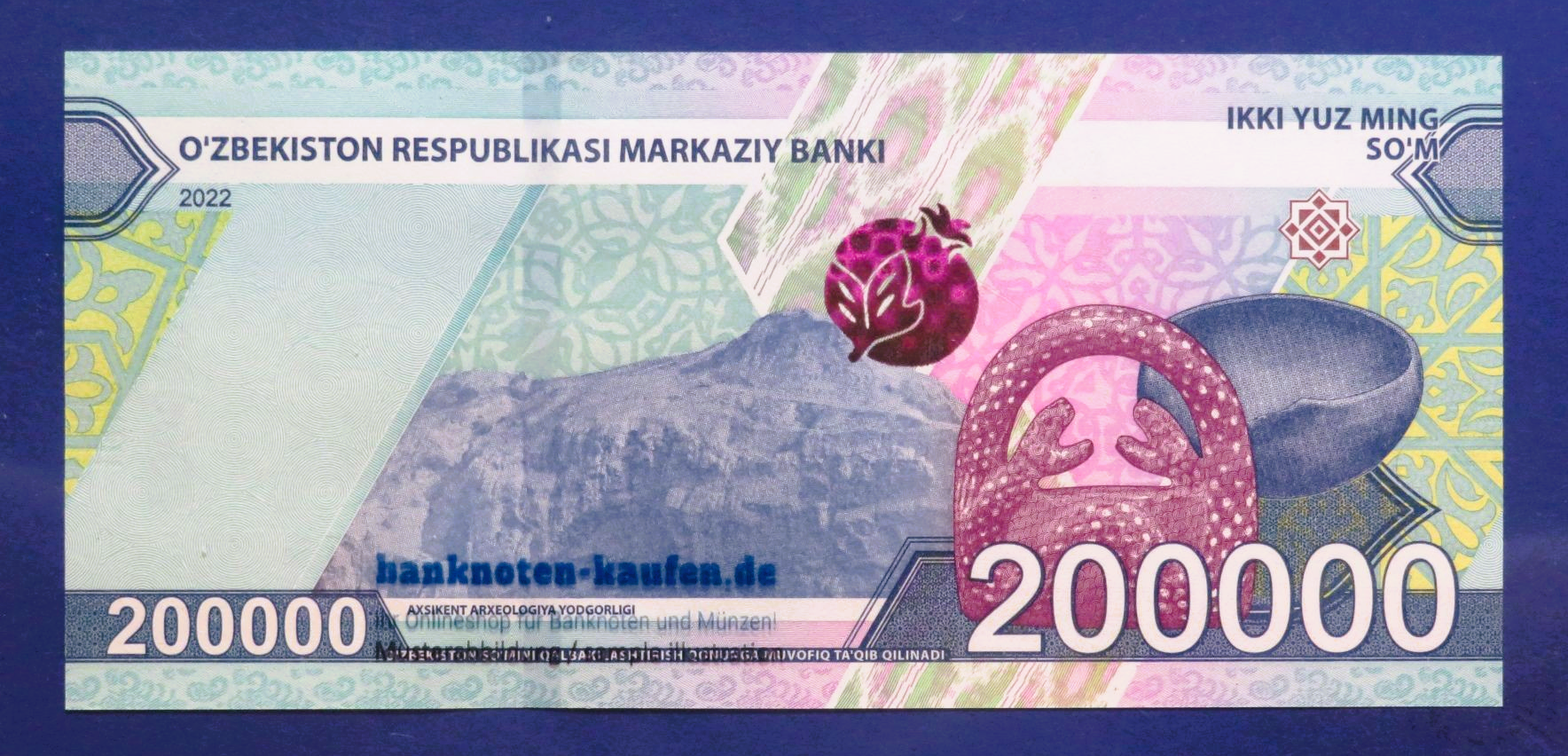 Usbekistan, 200.000 Som, 2022, kassenfrisch (UNC), P-93