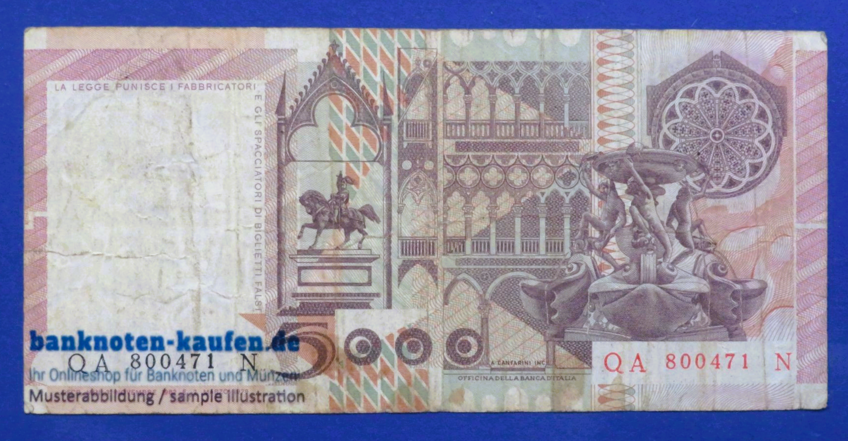 Italy - 5,000 Lire, 1982, circulated (USED / F), P-105b