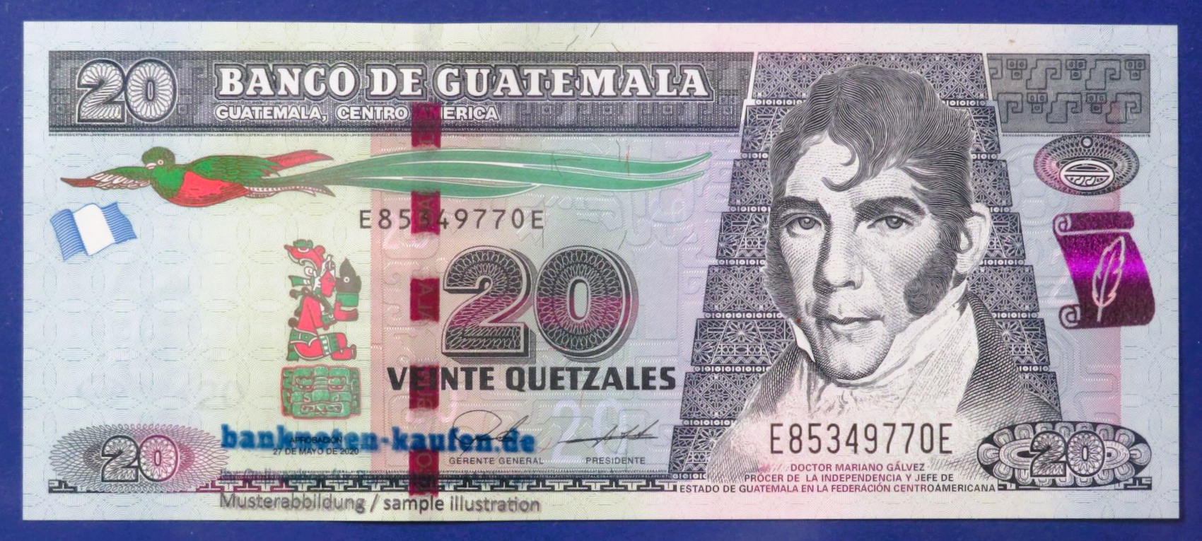 Guatemala, 20 Quetzales, 2020, uncirculated (UNC)
