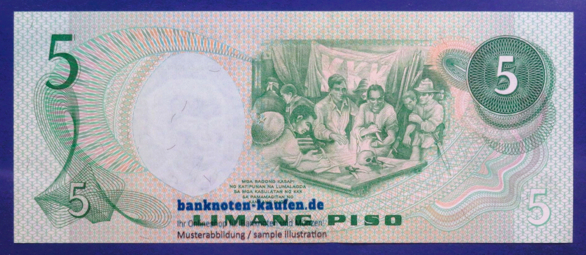 Philippinen, 5 Piso, 1978ND, kassenfrisch (UNC), P-160c