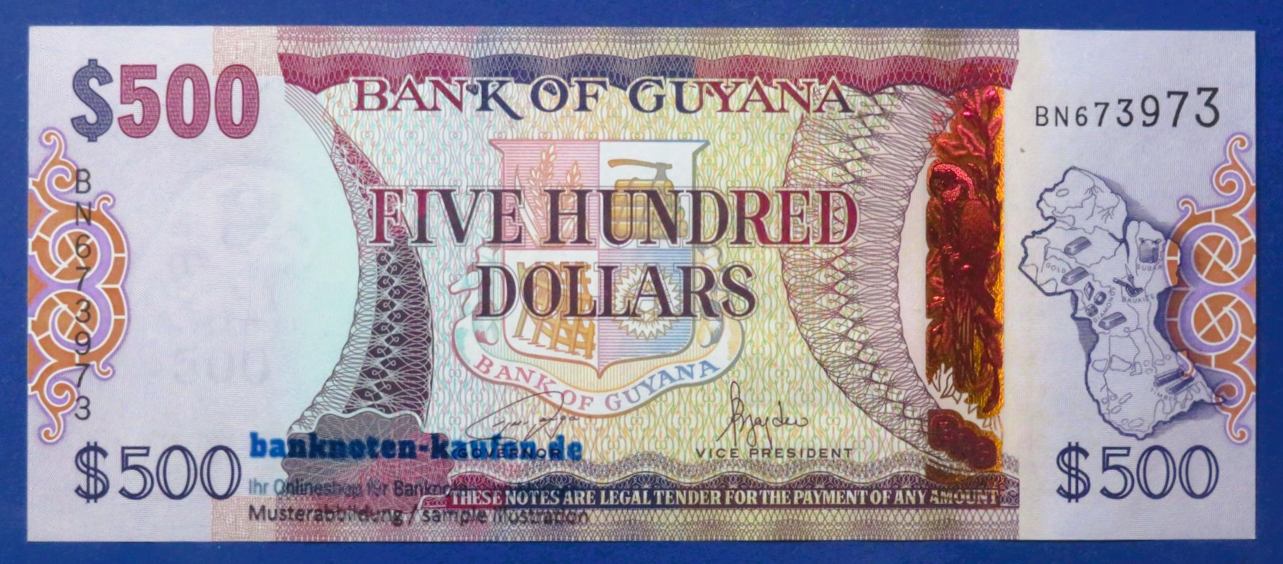 Guyana, 500 Dollars, 2024ND, uncirculated (UNC)