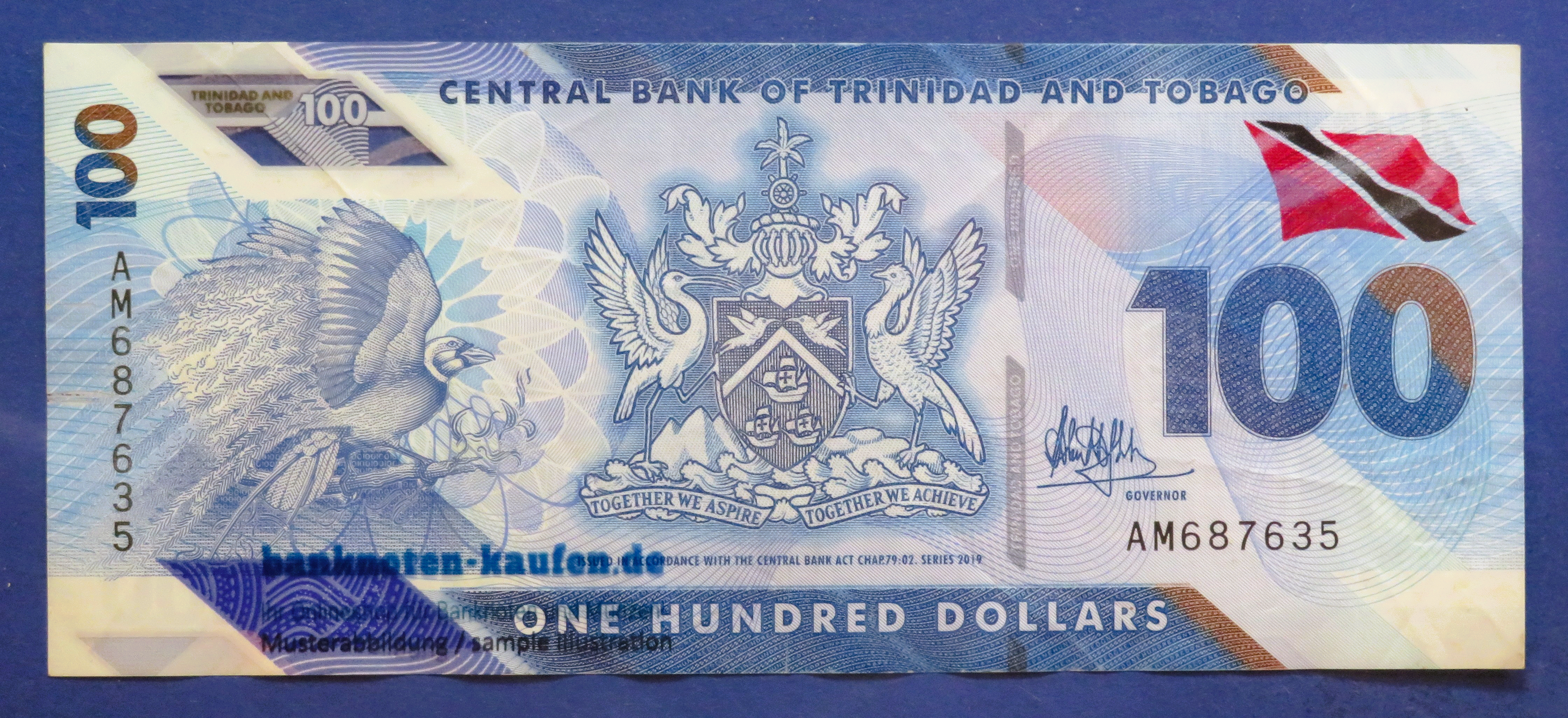 Trinidad and Tobago, 100 Dollars, 2019, circulated (USED / VF-), Polymer, P-65