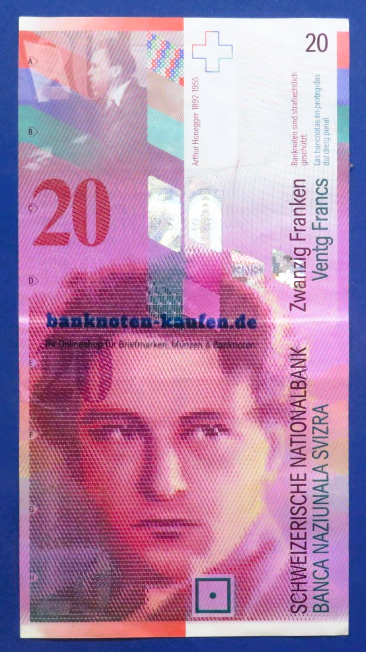 Switzerland, 20 Franken, 2014, circulated (USED / VF+), P-69h