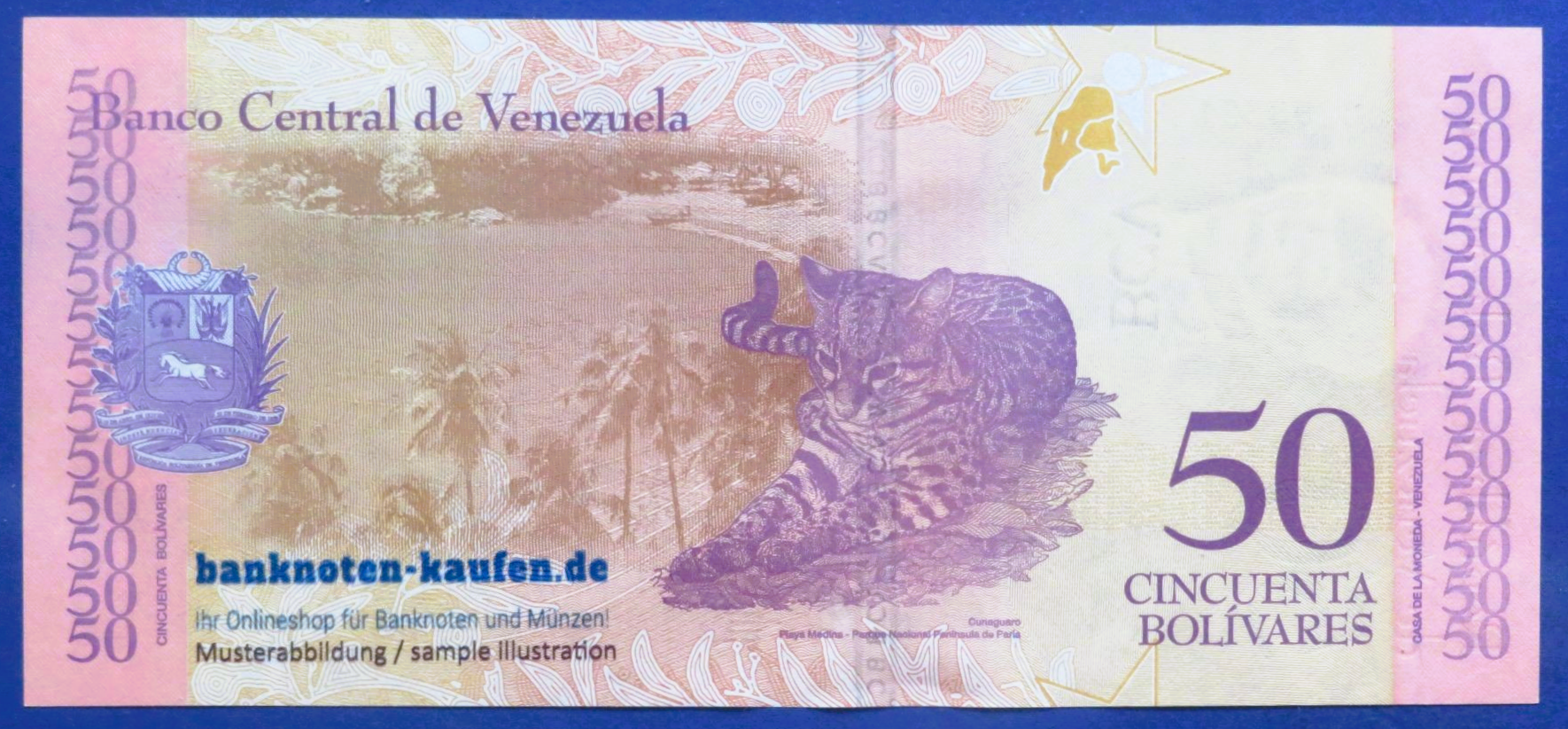 Venezuela, 50 Bolivares Soberano, 2018, about uncirculated (AU), P-105