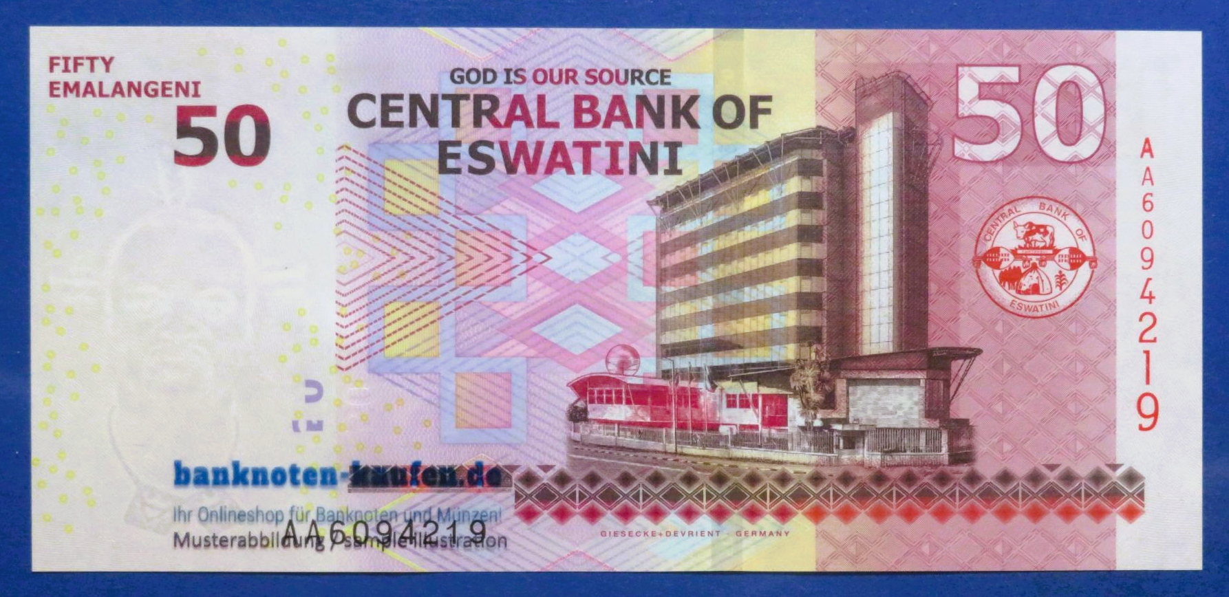 Eswatini, 50 Emalangeni, 2018, kassenfrische Erhaltung (UNC), P-44C