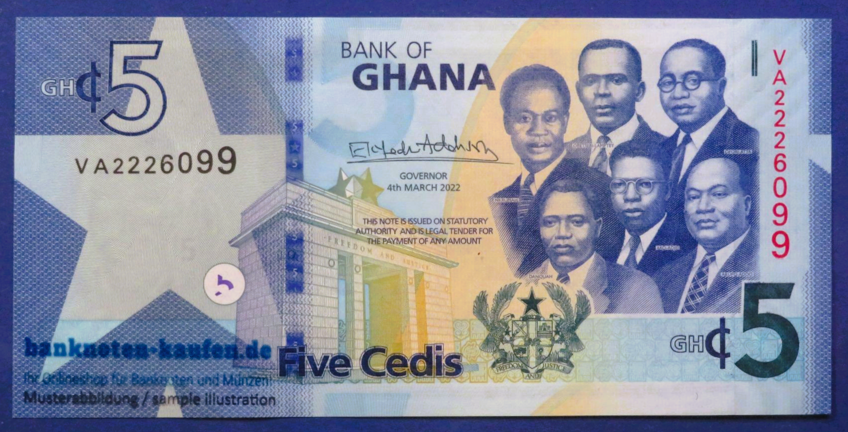 Ghana, 5 Cedis, 2022, uncirculated (UNC)