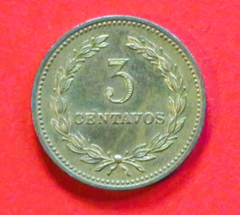 El Salvador: 3 Centavos, 1974, gebraucht (used / ss+), # 20
