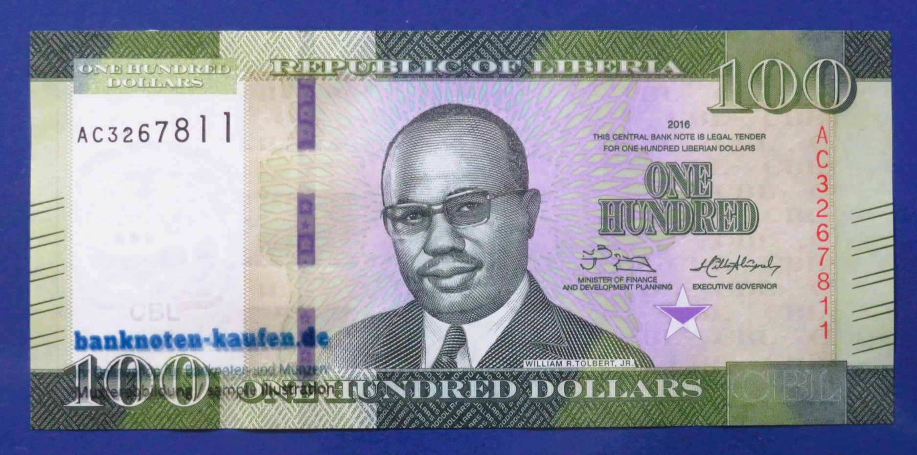 Liberia, 100 Dollars, 2016, kassenfrisch (UNC), P-35a