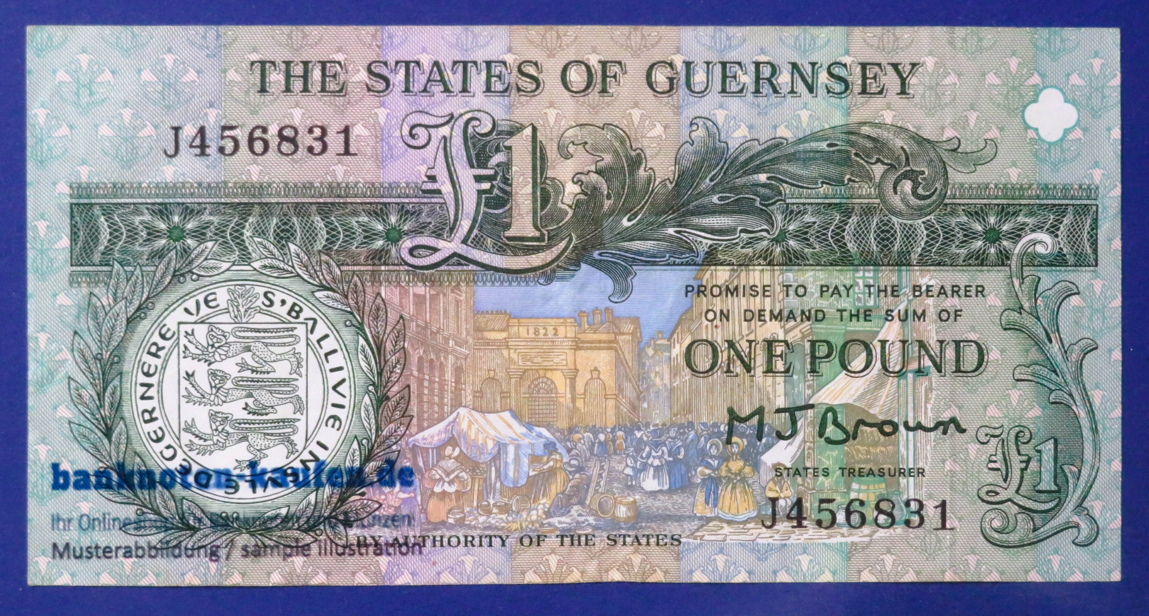 Guernsey, 1 Pound, ND (1991- ), circulated (USED / VF), P-52a