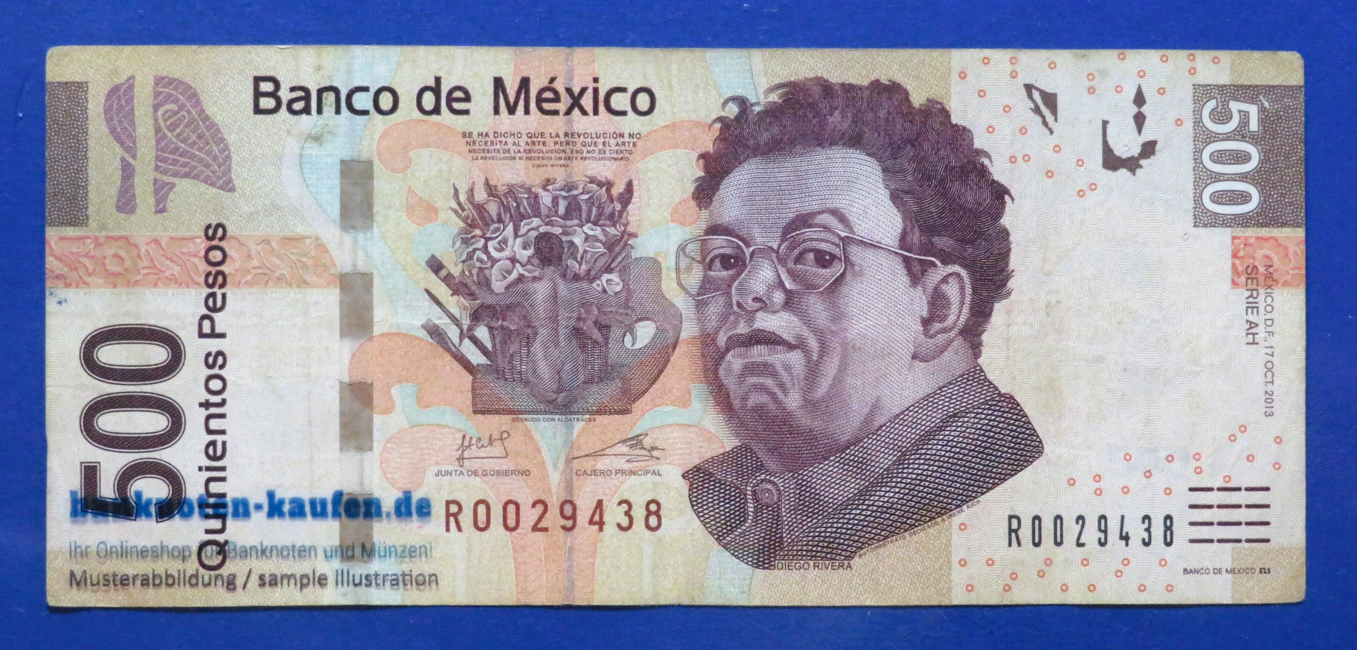 Mexico, 500 Pesos, 2013, circulated (USED / F+), P-126