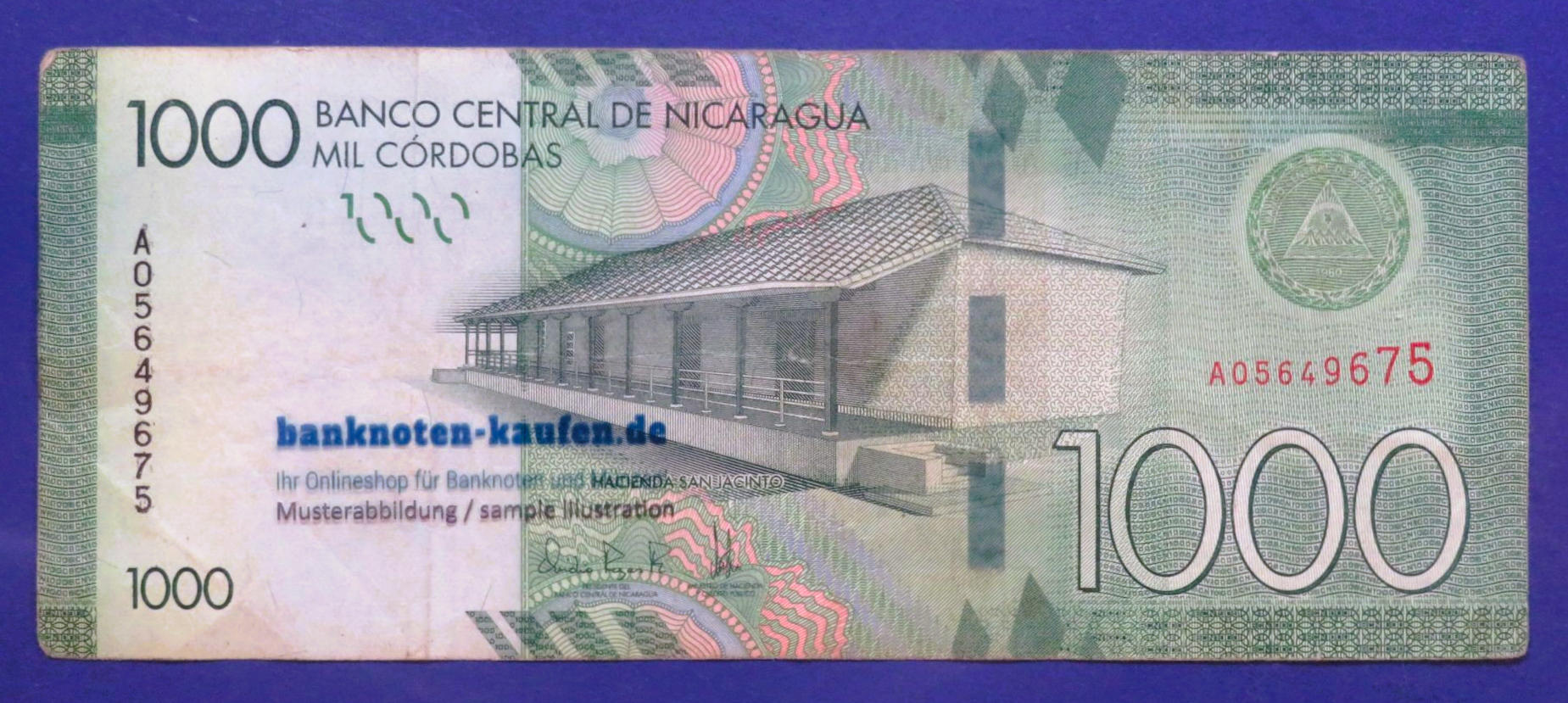 Nicaragua - 1,000 Cordobas, 2017ND, circulated (USED / F), P-215