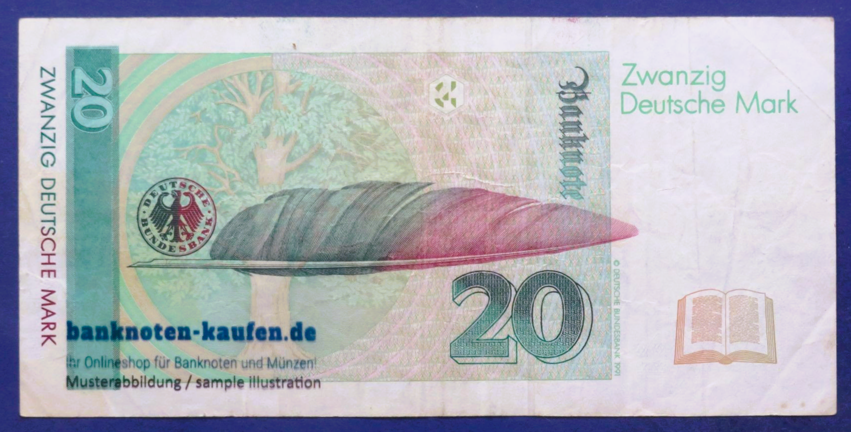 Germany-Federal Republic, 20 Deutsche Mark, 1991, circulated (USED / VF), P-39a