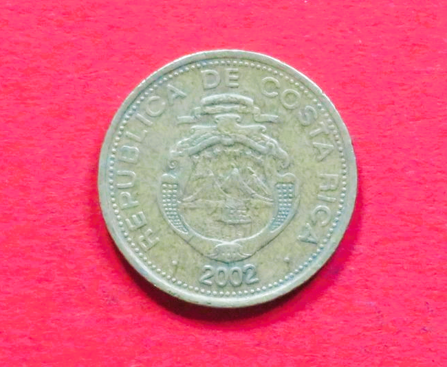 Costa Rica: 10 Colones, 1997-2002, gebraucht (used / ss), # 89a