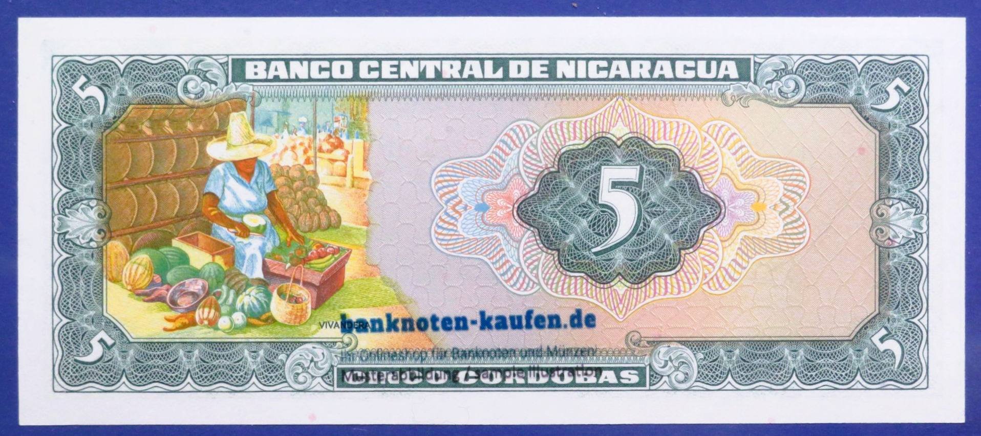 Nicaragua, 5 Cordobas, D.1972, uncirculated (UNC), P-122a