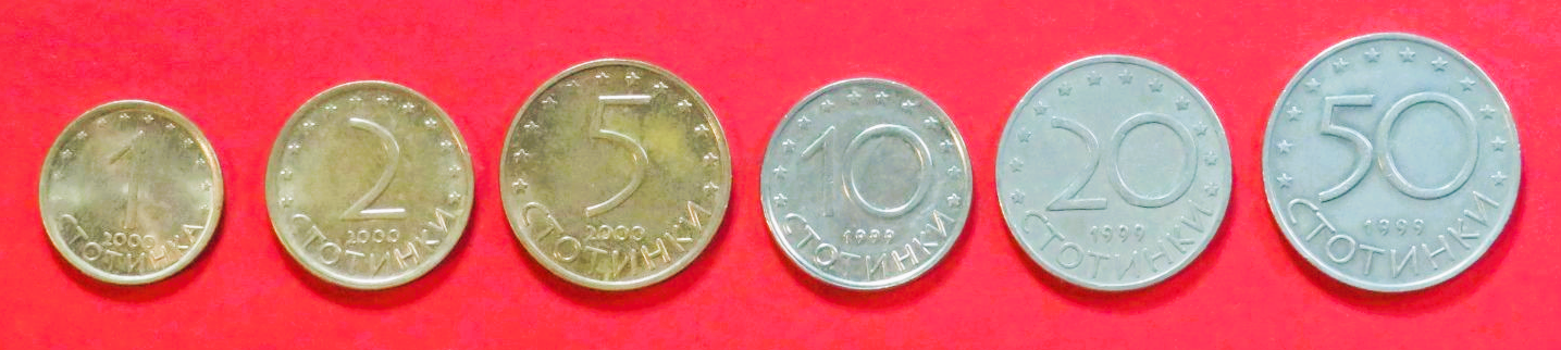 Bulgaria - Set 4:  1/2/5/10/20/50 Stotinki, 1999+, circulated (used / vf)