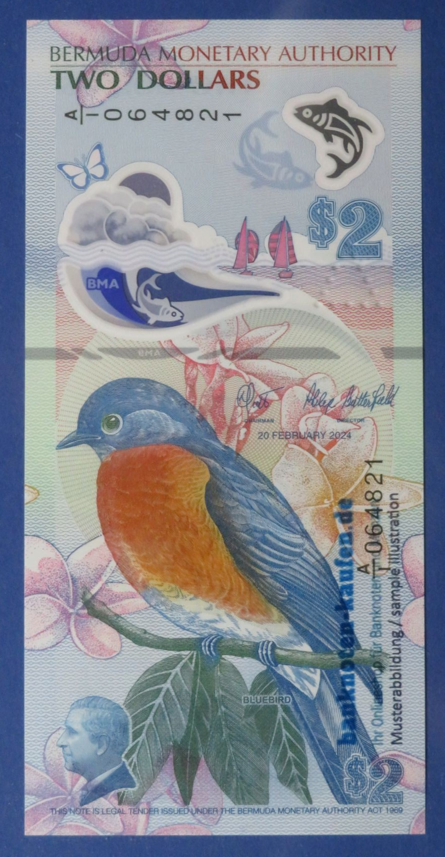 Bermuda, 2 Dollars, 2024, uncirculated (UNC), Polymer