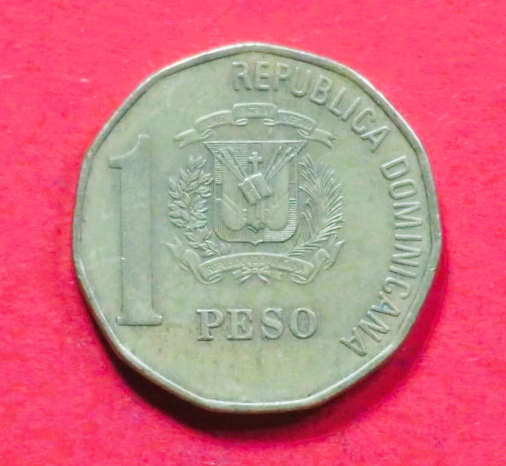 Dominikanische Republik: 1 Peso, 1997-2005, gebraucht (used / ss), # 102a