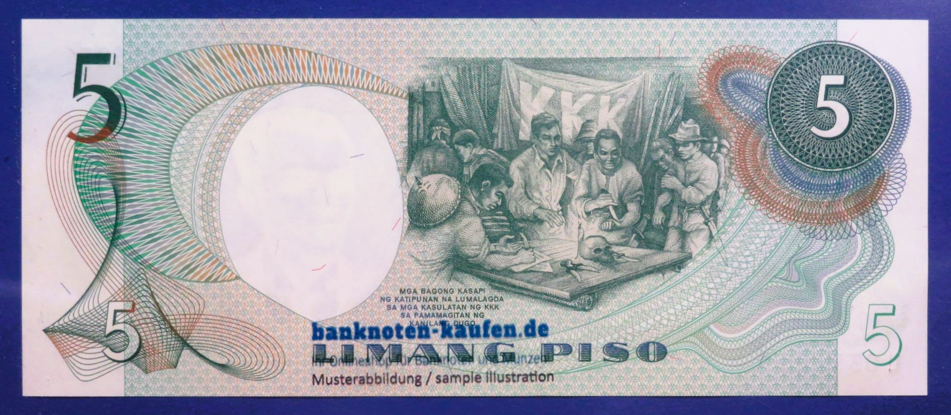 Philippinen, 5 Piso, 1970ND, kassenfrisch (UNC), P-148