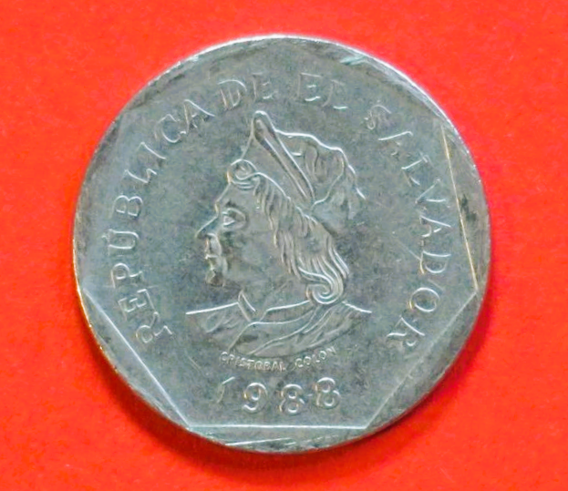 El Salvador: 1 Colón, 1988, gebraucht (used / ss), # 48