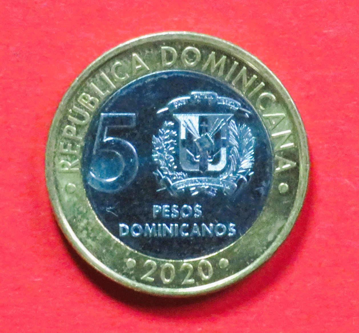 Dominikanische Republik: 5 Pesos dominicanos, 2020+, gebraucht (used / vz)