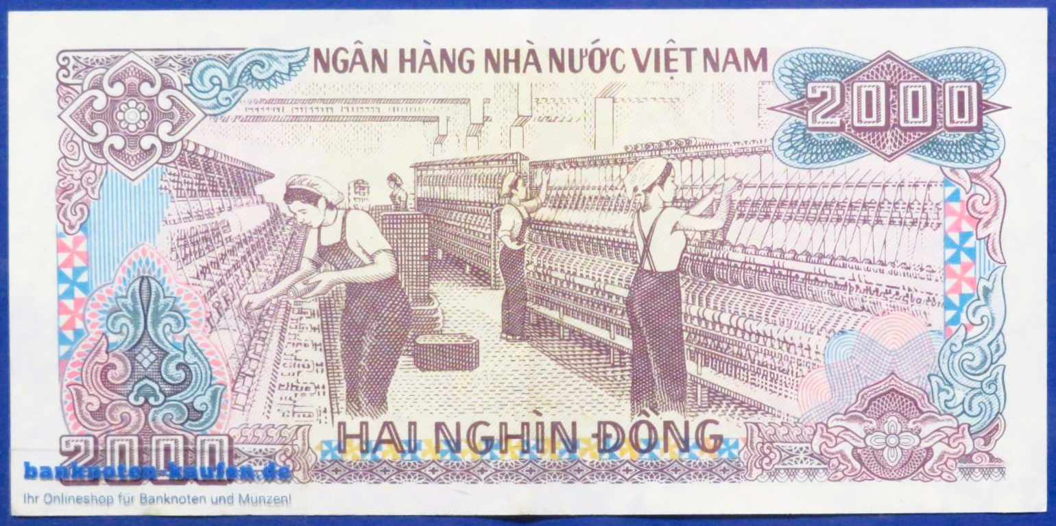 Vietnam, 2.000 Dong, 1988, gebraucht (USED / XF), P-107 Kopie