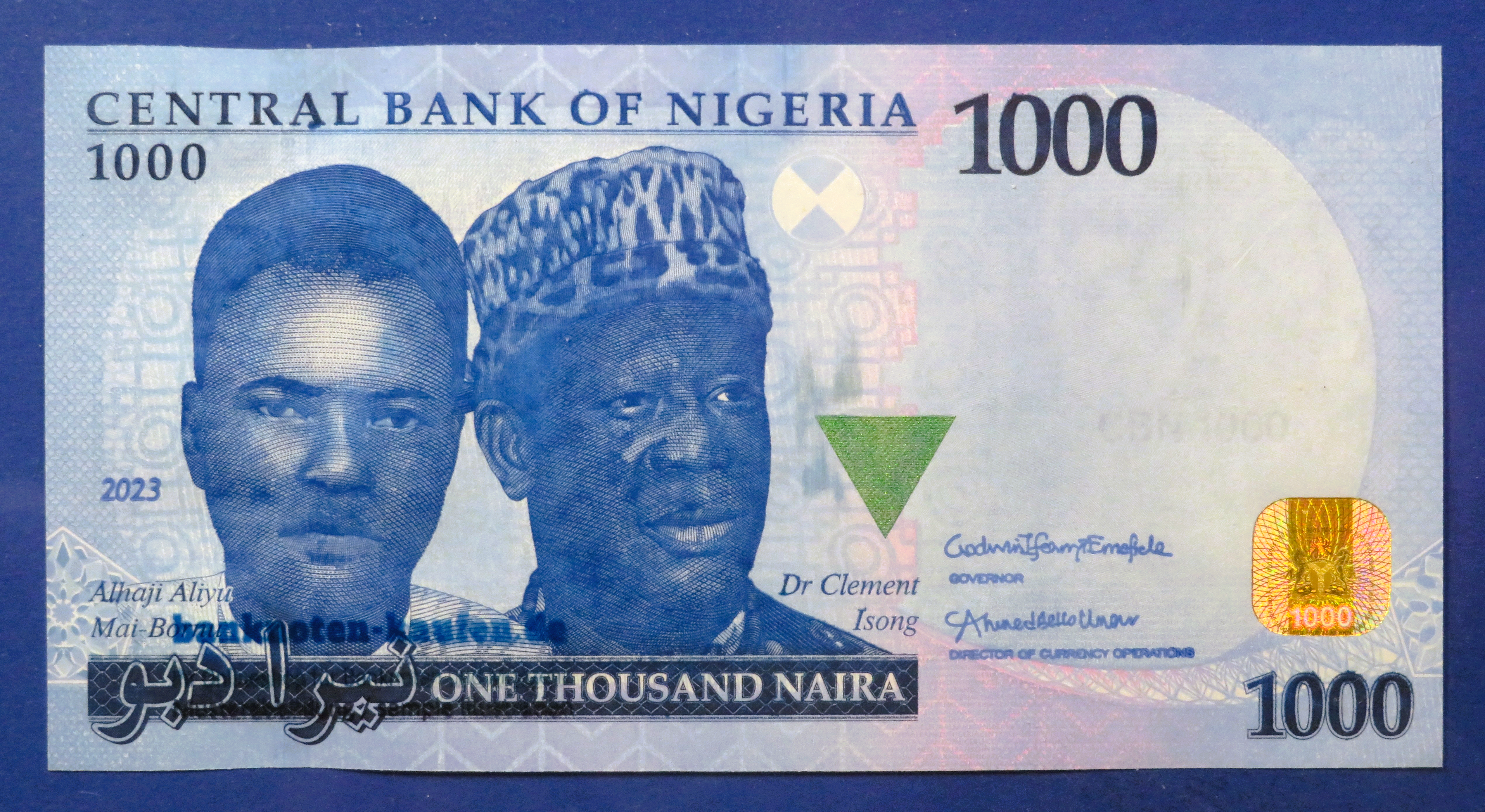 Nigeria - 1,000 Naira, 2023, about uncirculated (AU), P-49b