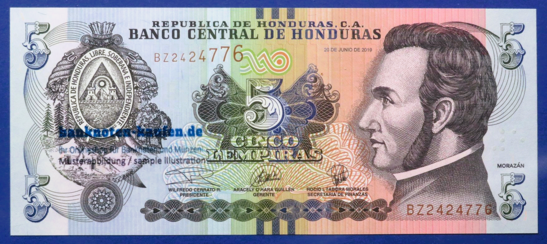 Honduras, 5 Lempiras, 2019, uncirculated (UNC), P-98
