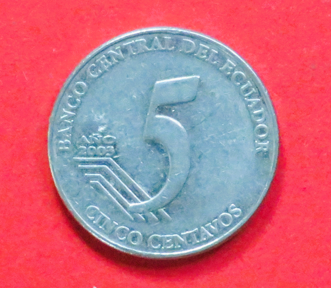 Ecuador: 5 Centavos, 2003/2004, gebraucht (used / ss), # 101a