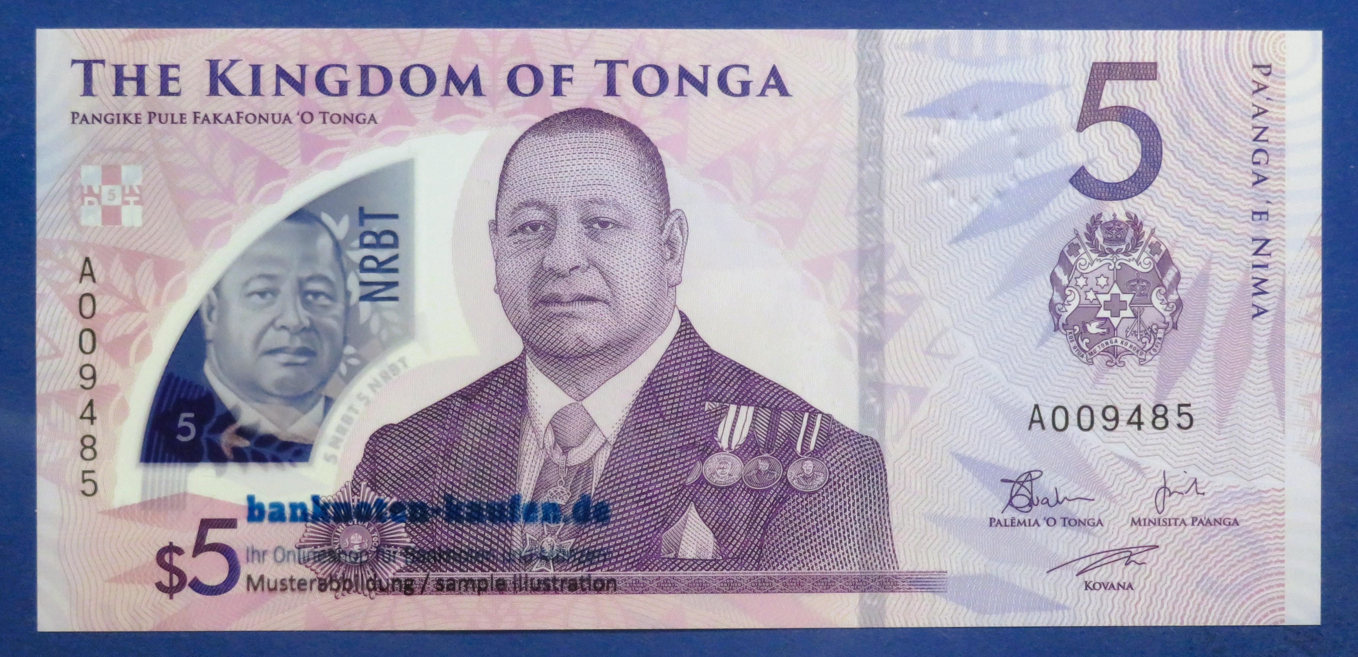 Tonga, 5 Pa`anga, 2023ND, uncirculated (UNC), Polymer, P-51
