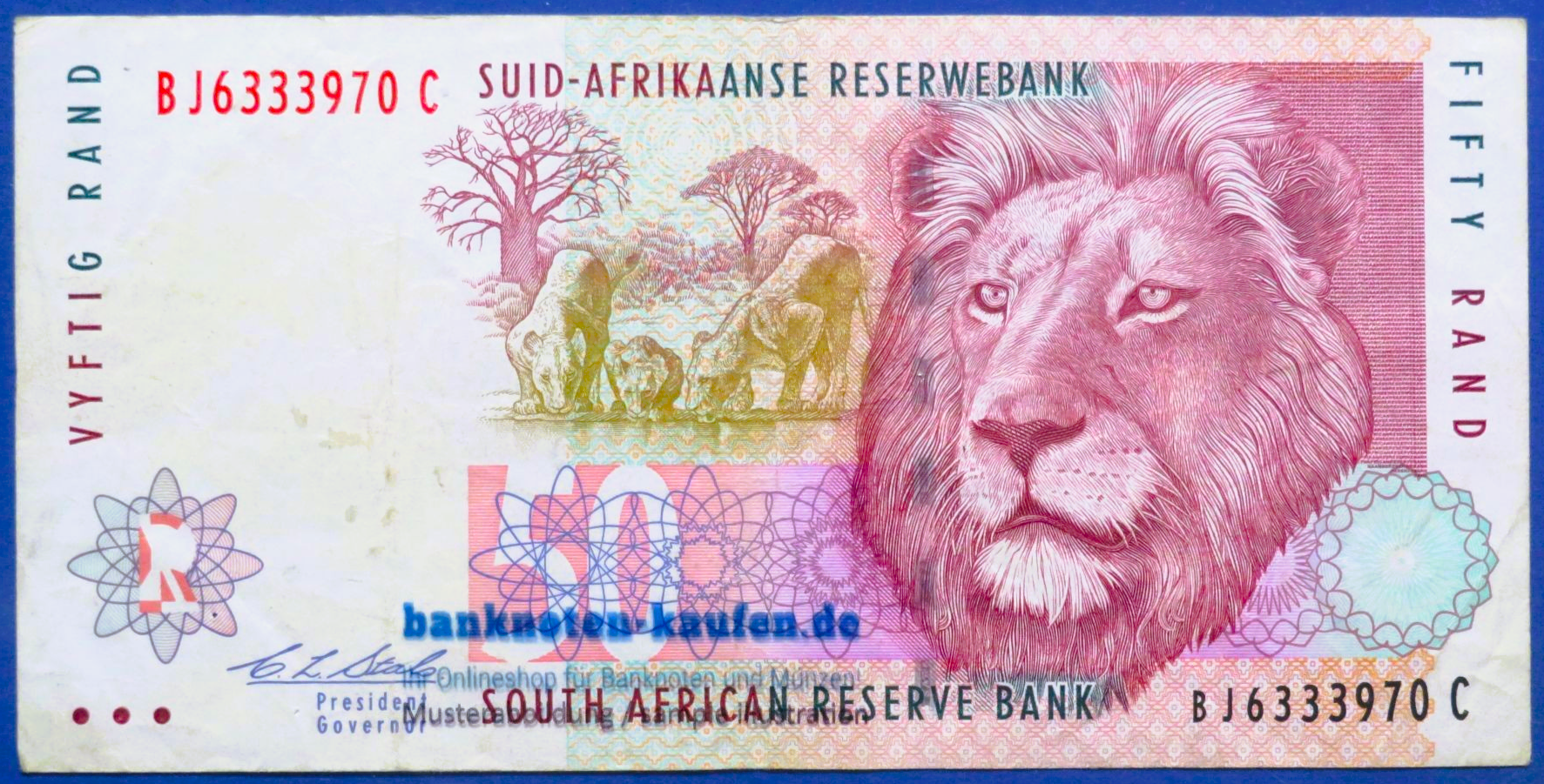 Südafrika, 50 Rand, ND (1992-1999), gebraucht (USED / F+), P-125b
