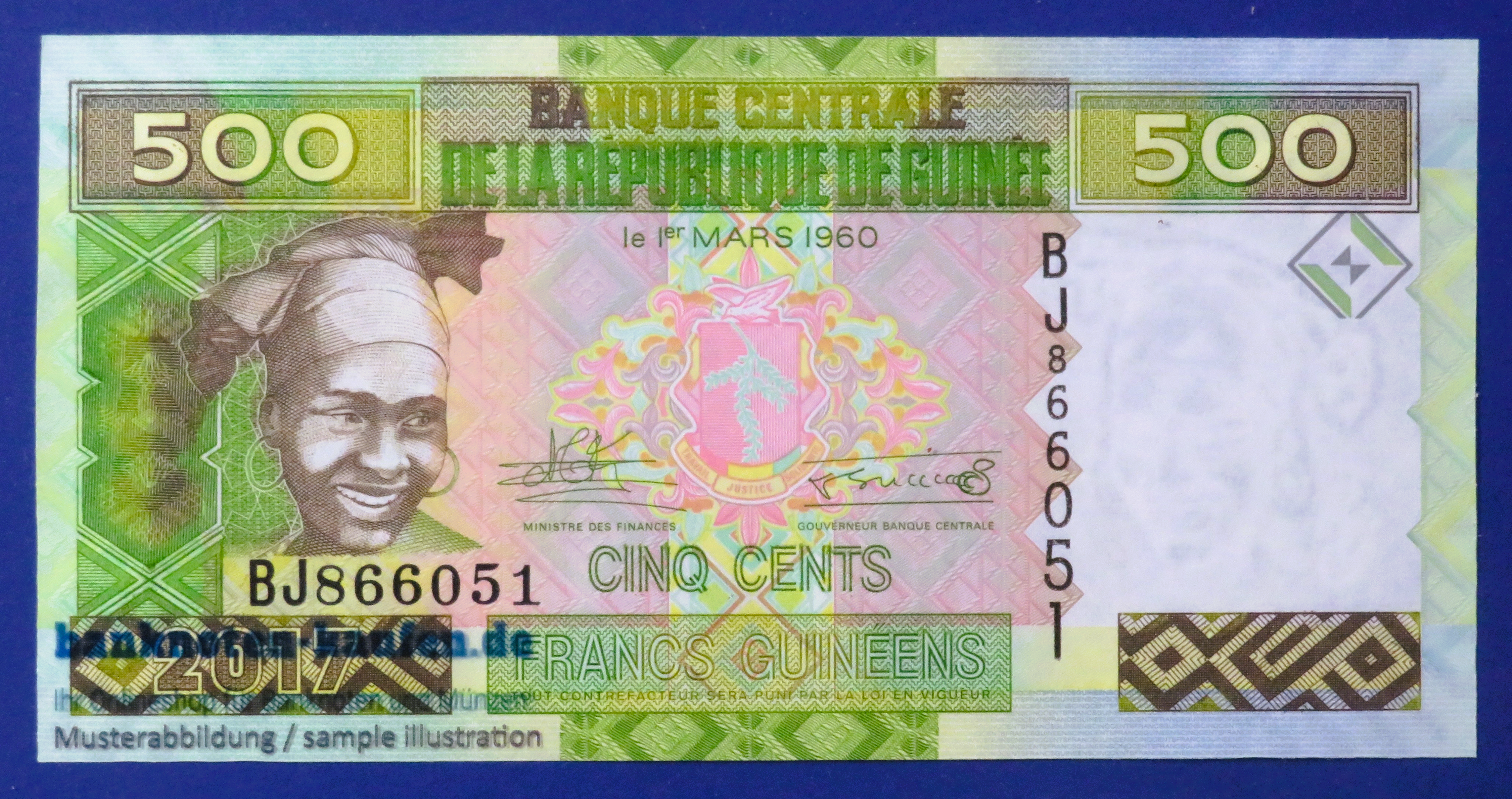 Guinea, 500 Francs, 2017, uncirculated (UNC), P-47b
