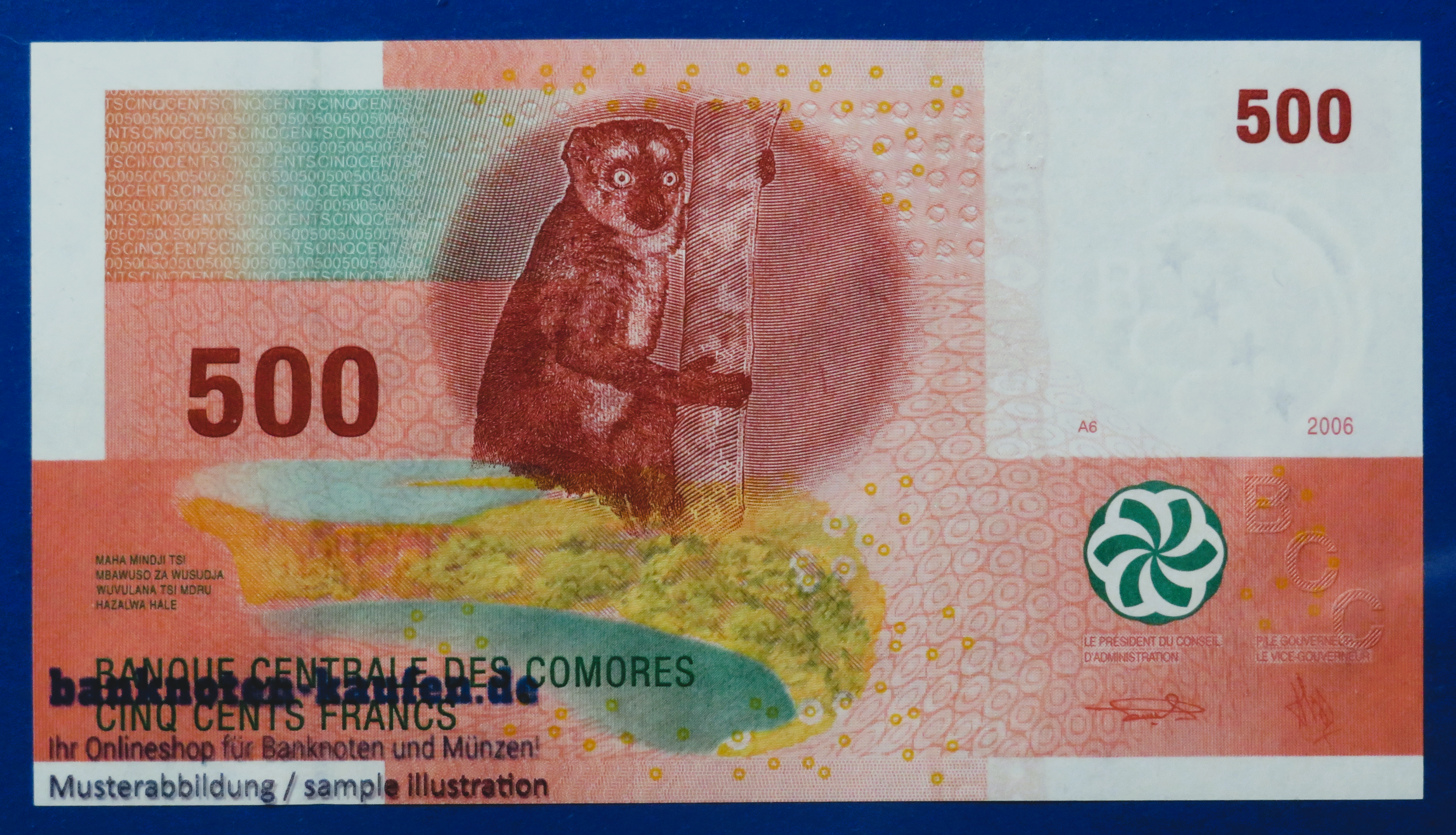 Comoros, 500 Francs, 2006, uncirculated (UNC), P-15