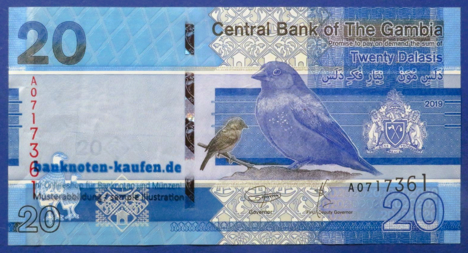 Gambia, 20 Dalasis, 2019, circulated (USED / VF), P-39