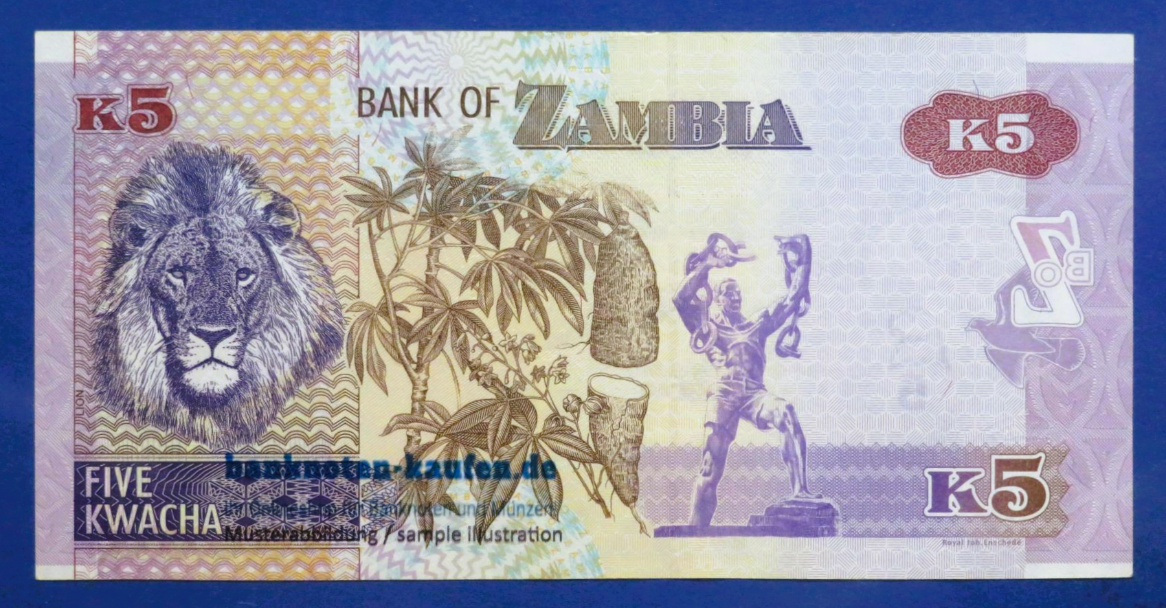 Zambia, 5 Kwacha, 2015, circulated (USED / XF), P-57