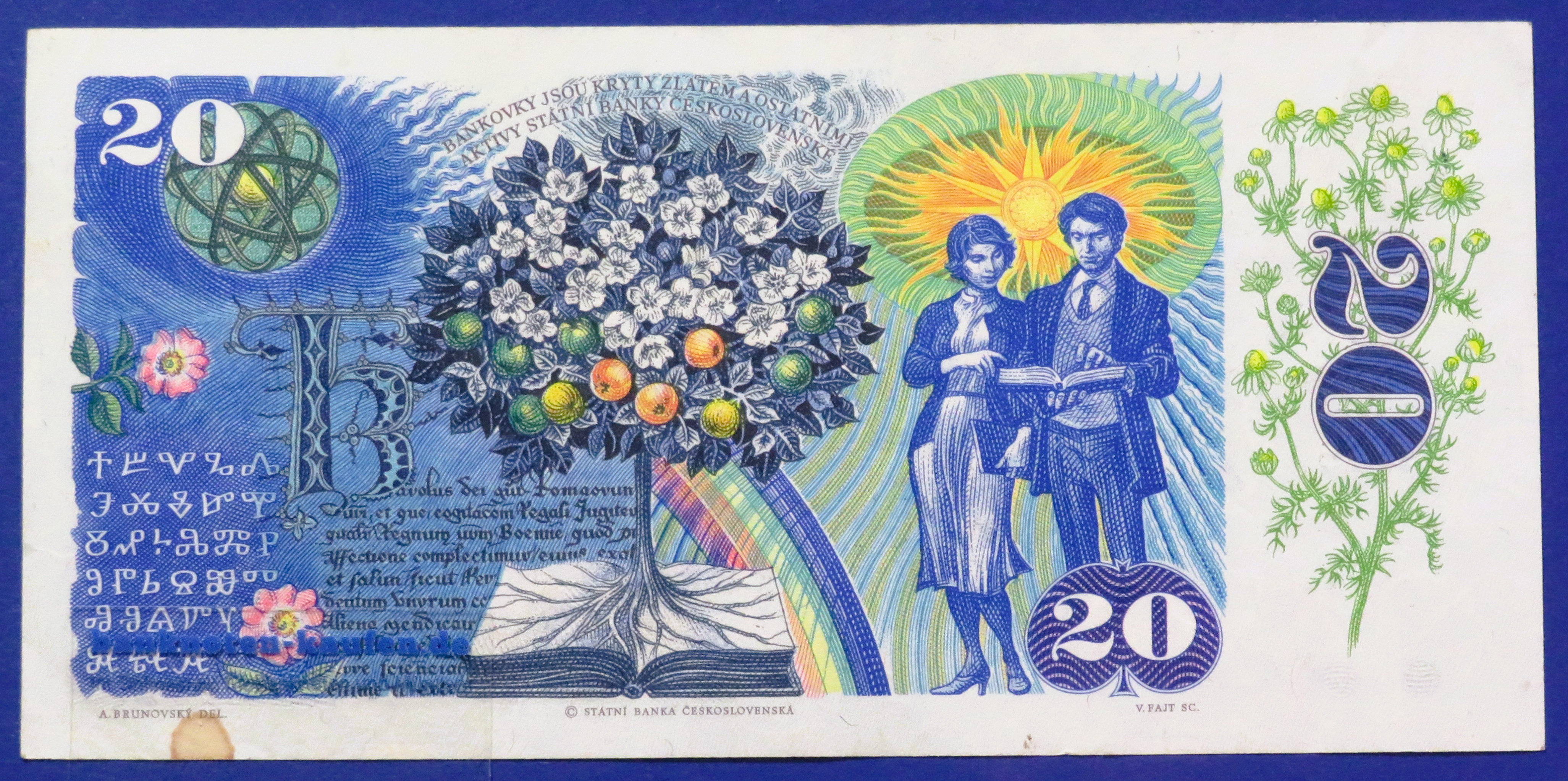 Tschechoslowakei, 20 Korun, 1988,  gebraucht (USED / VF+), P-95b
