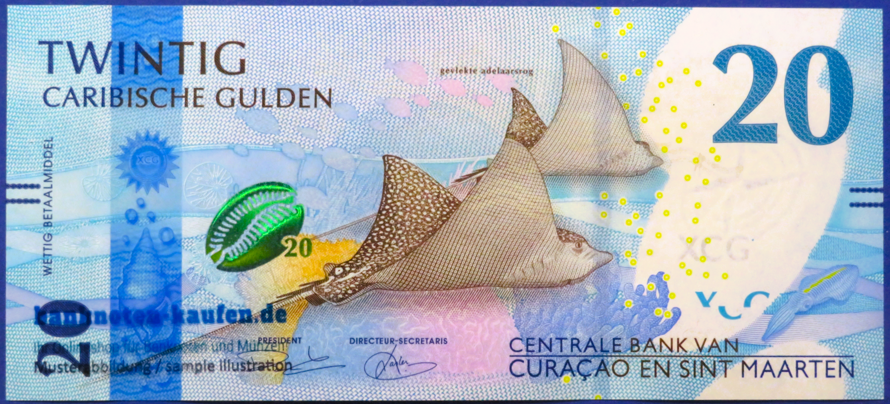 Curacao und Sint Maarten, 20 karibische Gulden, 2025, kassenfrisch (UNC), P-2
