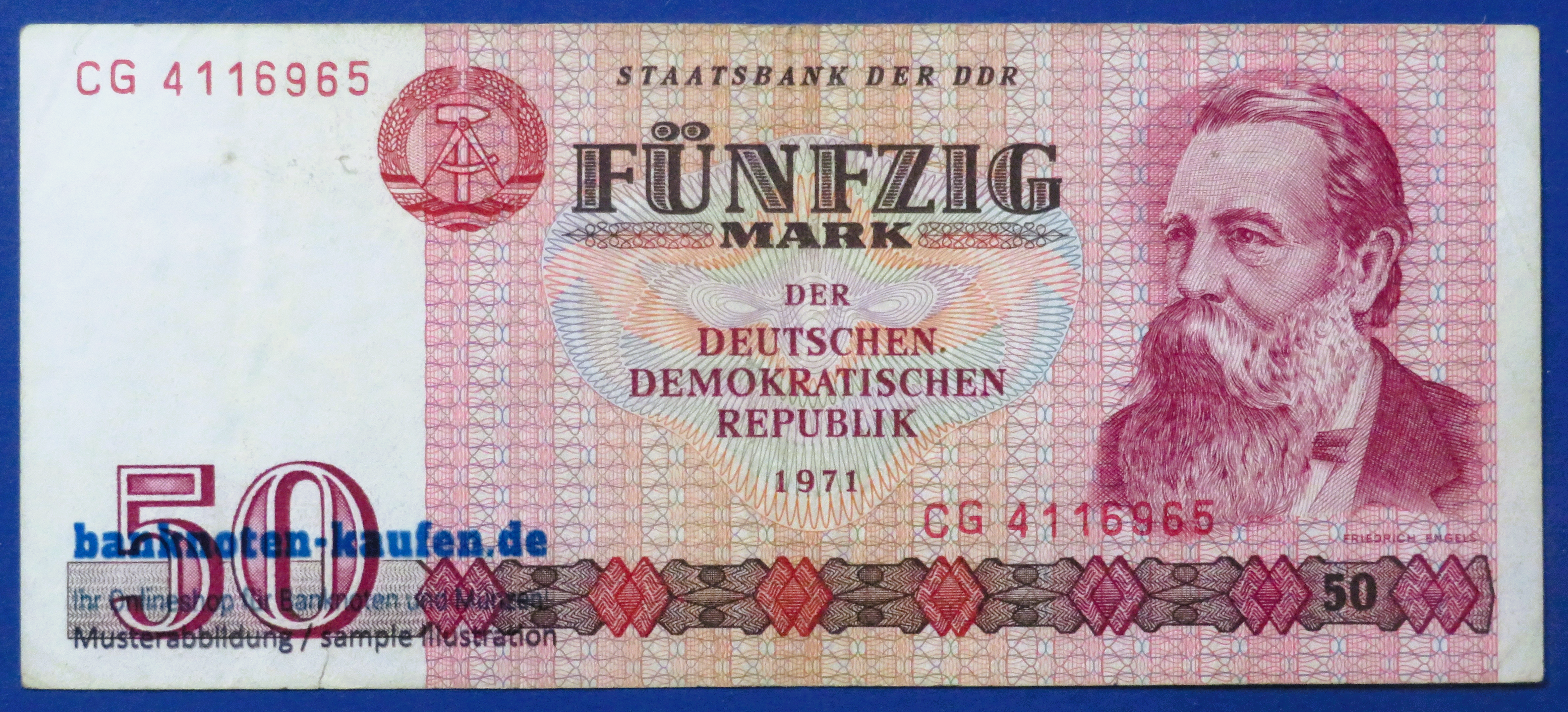 Germany-Democratic Republic (GDR), 50 Mark, 1971, circulated (USED / VF), P-30a