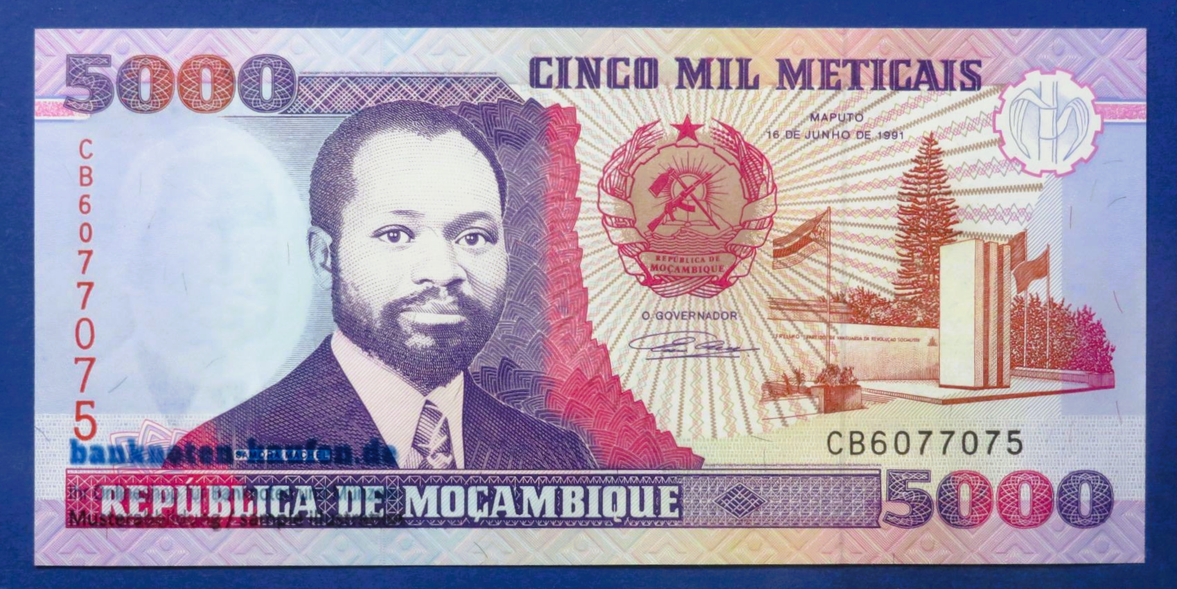 Mozambique - 5,000 Meticais, 1991, uncirculated (UNC), P-136