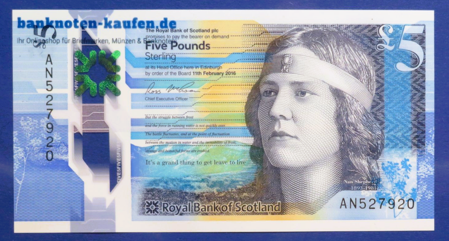 Scotland, 5 Pounds, 2016, uncirculated (UNC), Polymer, P-370a