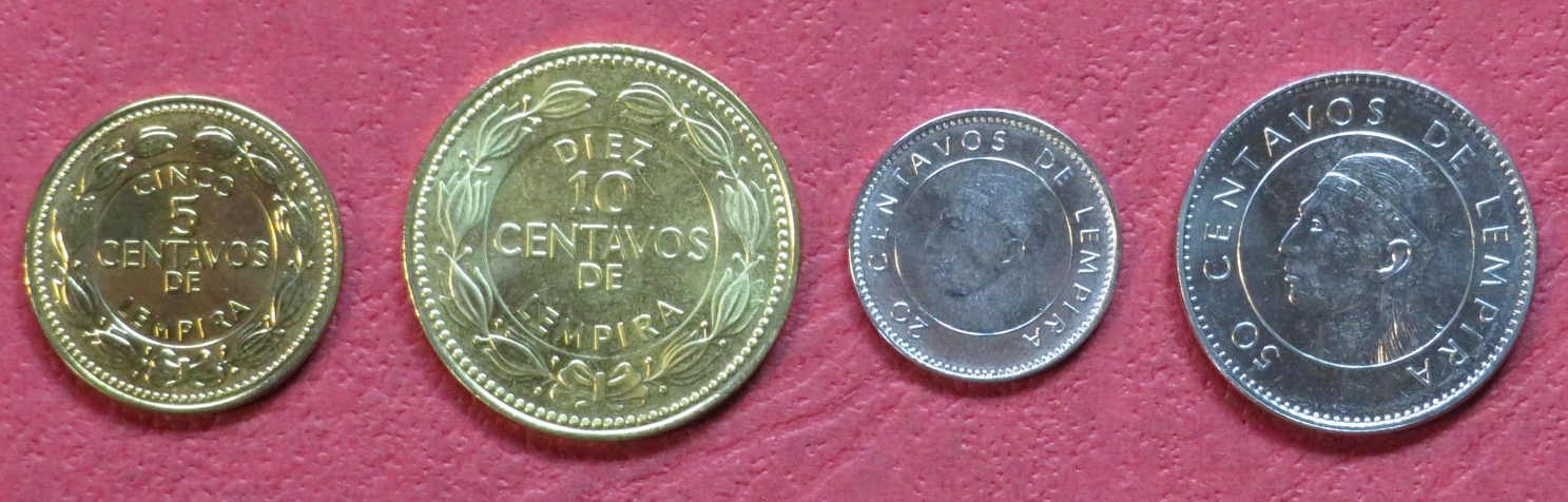 Honduras, Set of 4 coins, 0,05-0,5 Lempira, 2006-2016, uncirculated (UNC)